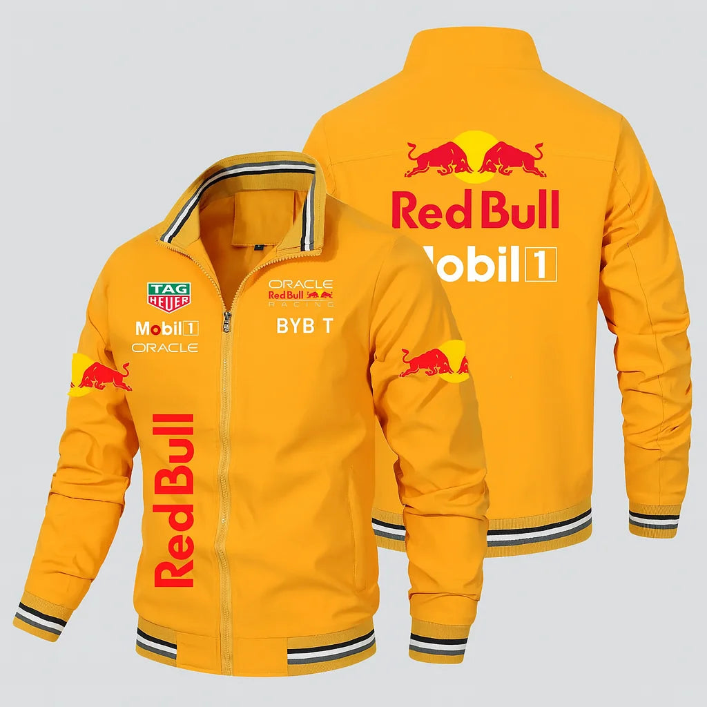 JAQUETA RED BULL ESPORTIVA COM DETALHES ESCUROS E CLAROS