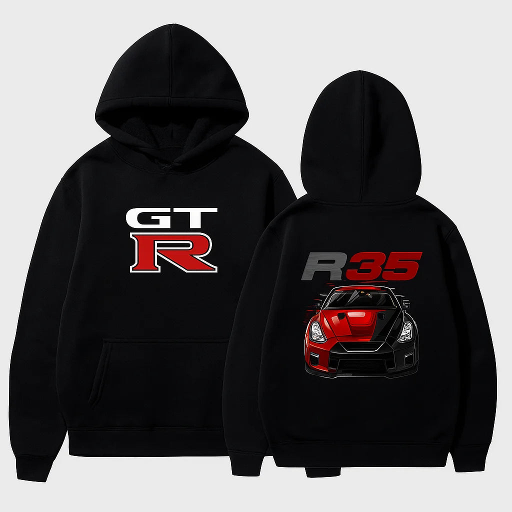 MOLETOM COM CAPUZ GTR R35 COM BOLSO PRETO