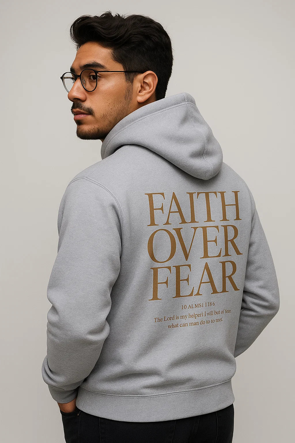 MOLETOM FAITH OVER FEAR CINZA