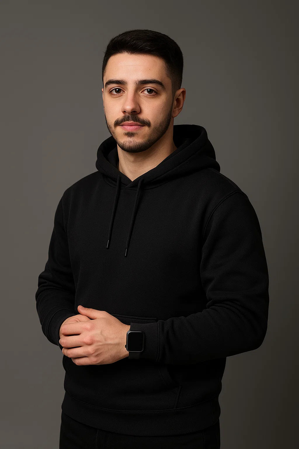 MOLETOM PRETO COM CAPUZ