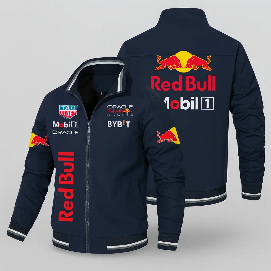 JAQUETA RED BULL ESPORTIVA AZUL MARINHO COM DETALHES CLAROS