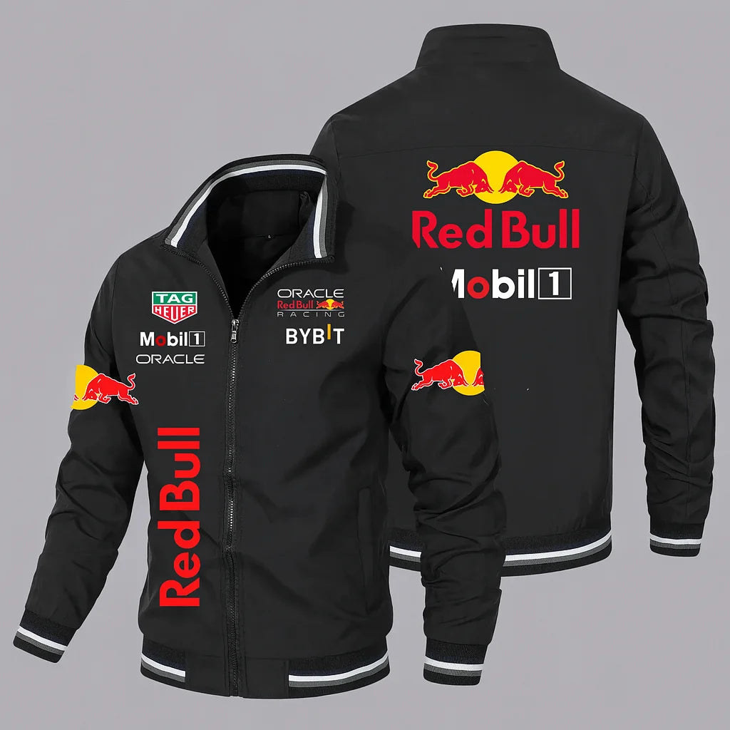 JAQUETA RED BULL ESPORTIVA PRETA COM DETALHES CLAROS