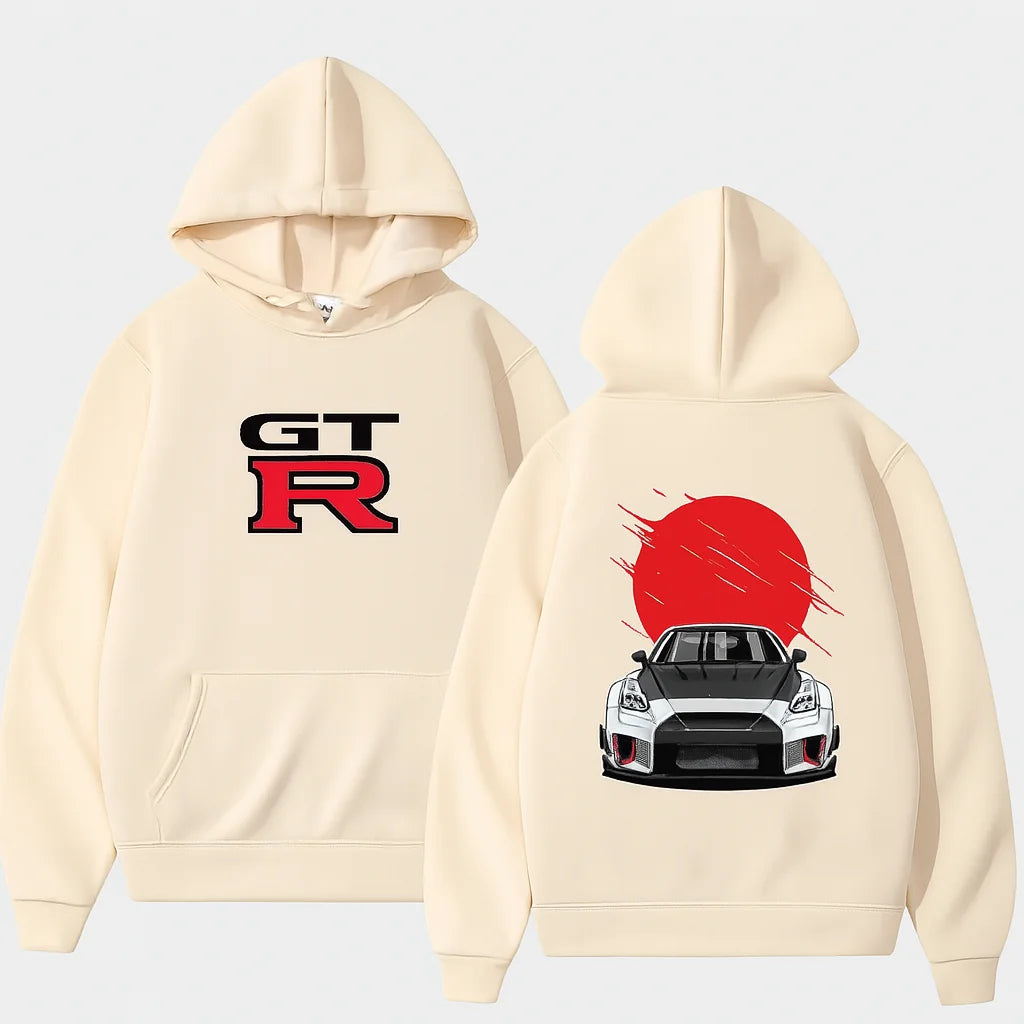 MOLETOM COM CAPUZ GTR R35 COM BOLSO BEGE