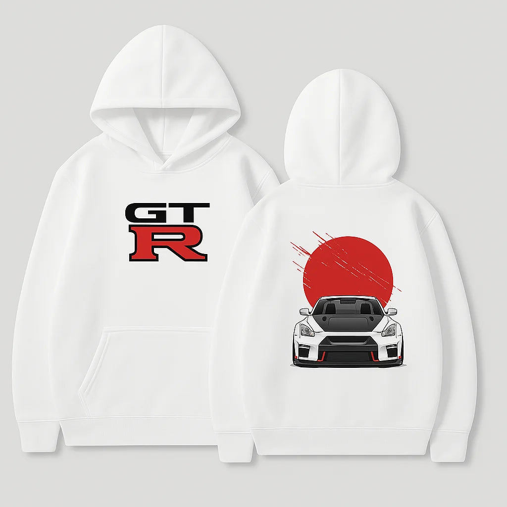 MOLETOM COM CAPUZ GTR R35 COM BOLSO BRANCO