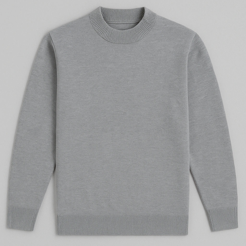 SUÉTER CINZA GOLA BAIXA