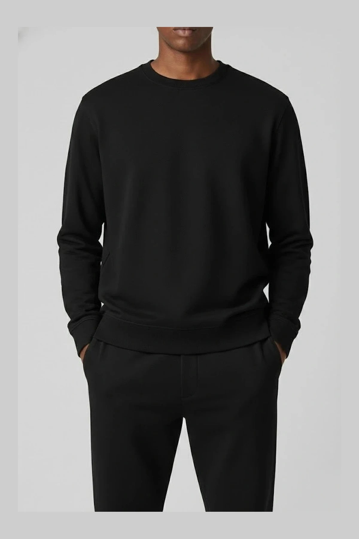 moletom preto sem capuz