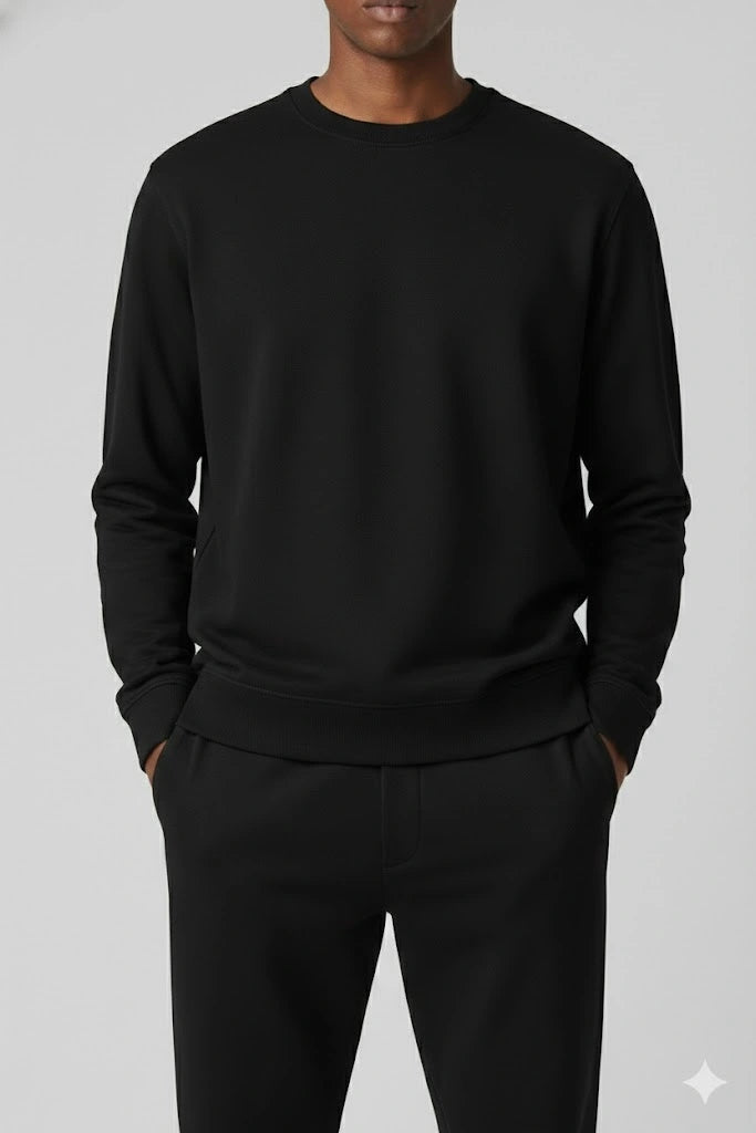 moletom preto sem capuz
